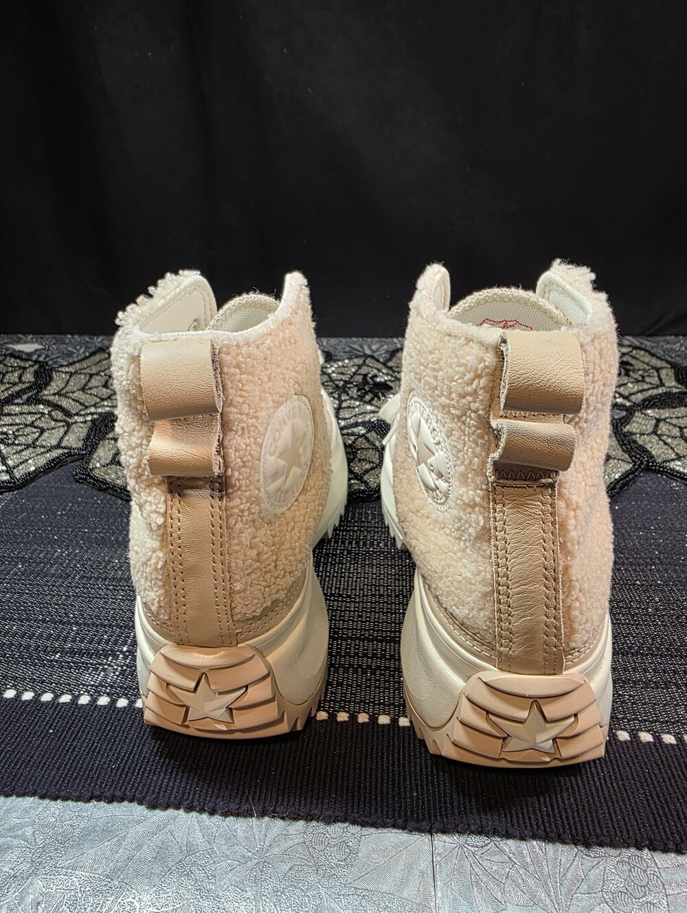 Converse Chuck Taylor All Star Lift Platform Sherpa Tennis Shoes - Picture 3 of 8
